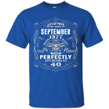 Legends Were Born In September 1977- Life Begin At 40 Shirt