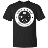Official Whiskey & Axe Logo T-Shirt - White on Dark_Black