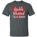 Double Blessed Twin Mama T Shirt Women's Mother Gift Mom_black