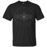 Metatrons Cube Sacred Geometry T Shirt_Black