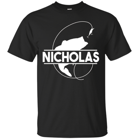 Nicholas Fishing Name Pocket T-shirt First Name Monogram_black=