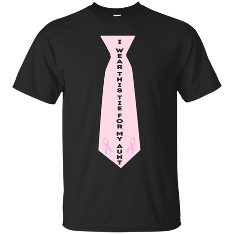 I Wear This Tie For My Aunt Breast Cancer Awareness T-shirt_black=