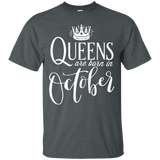 Womens Queens are Born in October Gift Shirt_Black