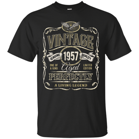 Vintage Premium Made In 1957 T-Shirt 60th Birthday Gift_Black