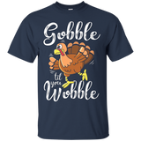 Gobble Till You Wobble Thanksgiving Holiday T-shirt_black
