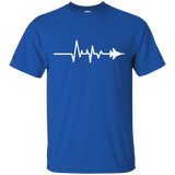 Military Fighter Jet Aircraft Heartbeat Gift T-Shirt_Black