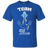 Team Blue Boy Anchor Sign For Gender Reveal Party Tee Shirts_black=