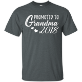 Womens Promoted to Grandma 2018 T-Shirt - New Grandma Gift_Black