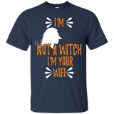 Womens I'm Not A Witch I'm Your Wife Halloween T-Shirt_Black