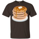 Pancake Emoji T-Shirt Syrup Butter Breakfast Waffles Plate_Black