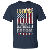 I Stand For The National Anthem T-shirt Usa Flag Distressed_black