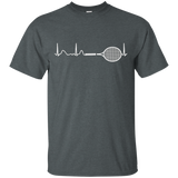 Racquet Heartbeat Funny Tennis Player Gift T-Shirt_Black