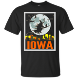 Retro IOWA Halloween Witch Eclipse Shirt Black Cat Broom_Black