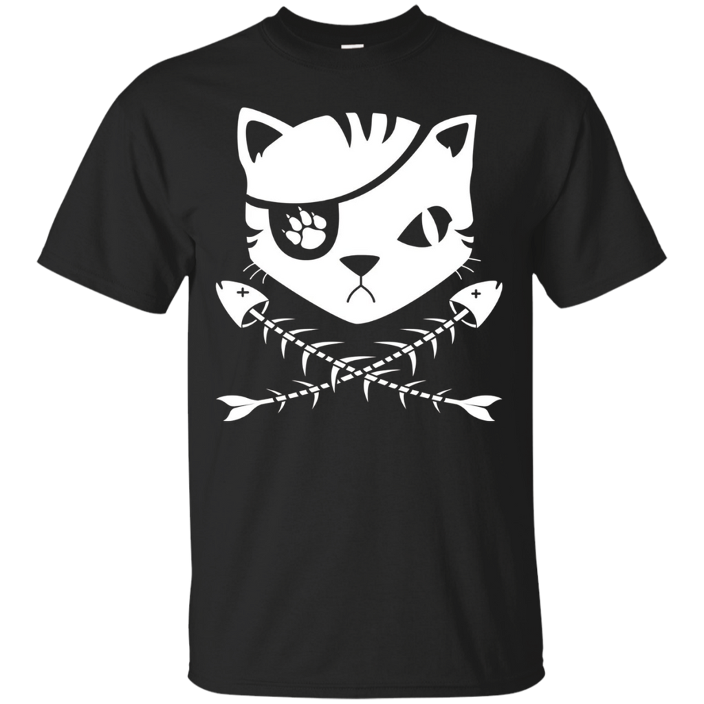 The Pirate Flag Cat T-Shirt_Black
