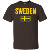 SWEDEN T-shirt Swedish Flag Tee Vacation Travel Souvenir_Black