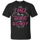 Omg! It's My Birthday On December 1st Girls Party T Shirt_black=