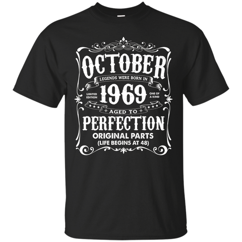 Vintage Legends Born In October 1969 Birthday T-shirt_black=