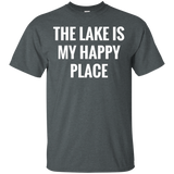 The Lake is My Happy Place T Shirt- Classic Fit T Shirt_Black