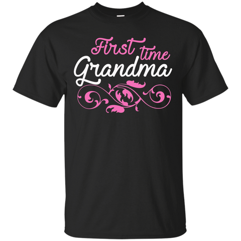 First Time Grandma Shirt Lovely Gift Tee For Grandmother_black=