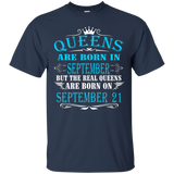 Queens Are Born In September 21 T-Shirt_Black