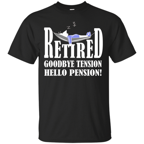 RETIRED GOODBYE TENSION HELLO PENSION T-SHIRT_Black