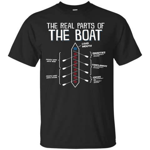 The Real Parts Of The Boat - Funny Rowing T Shirt_Black