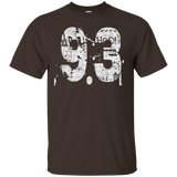 #93 Distressed Grungy Numbered T-shirt Printed Front & Back_black