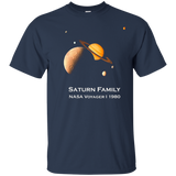 Saturn Family T-shirt Planet & Satellites NASA 1980_Black