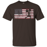 American Flag Weightlifting Training T-shirt Usa Patriotic_black=