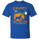 Cocker Spaniel Dog In Pumpkin Happy Halloween Day T-shirt_black