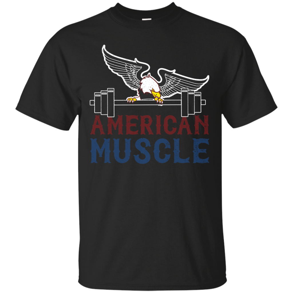 Fitness Gym Workout T-shirt American Muscle Fitness Shirt_black=