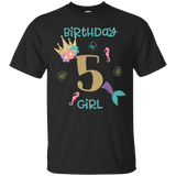 Mermaid 5th Birthday Shirt Birthday Girl T Shirt_Black