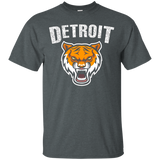 Tiger Mascot With Distressed Detroit Graphic T-Shirt_Black