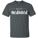 Zen, Yoga, Motivational & Fun HEAVILY MEDITATED Logo T-Shirt_Black