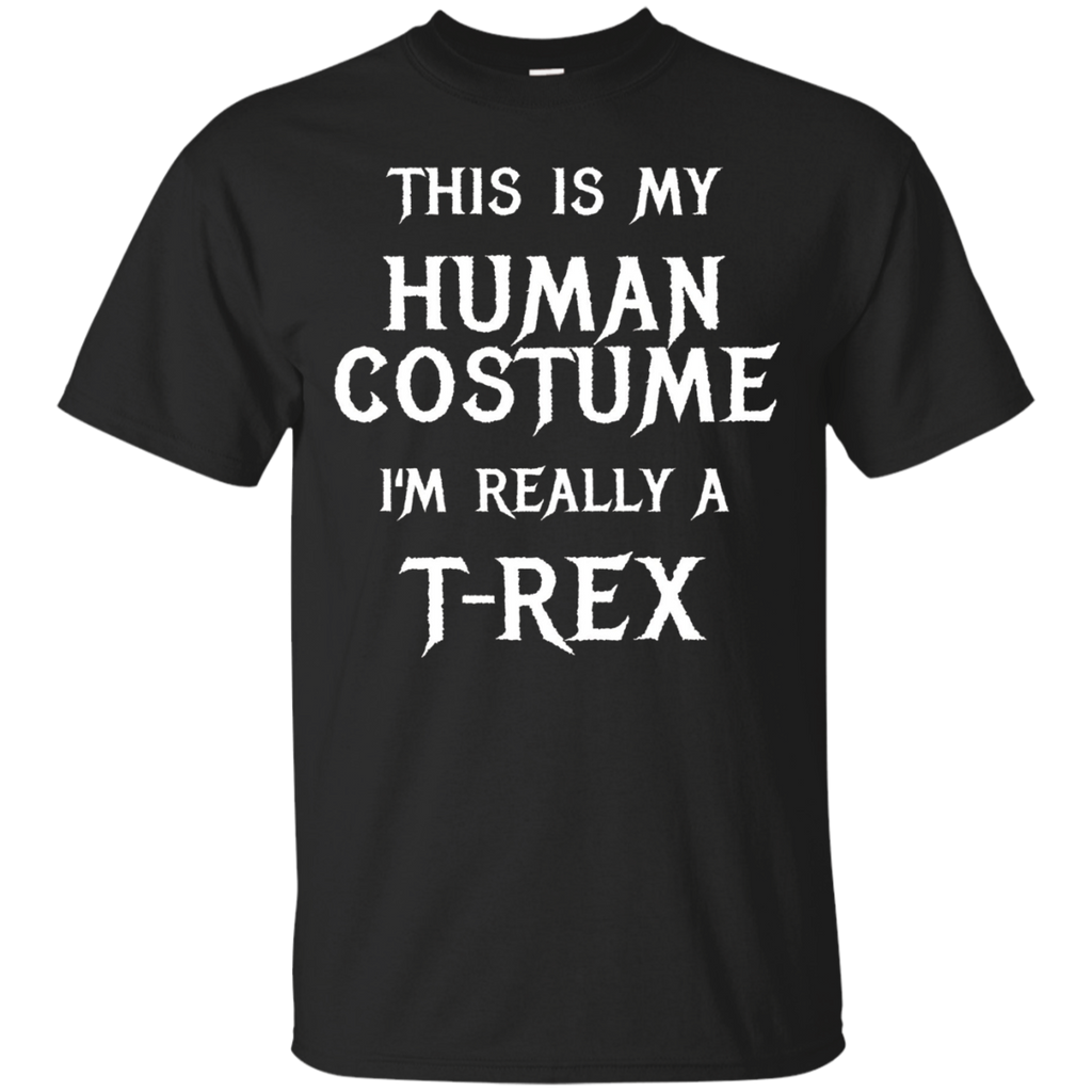 T Rex Halloween Costume Shirt Easy Funny for Men Boys Girls_Black