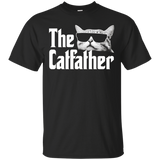 The Catfather T-Shirt Funny Gift Shirt for Cat Daddy_Black