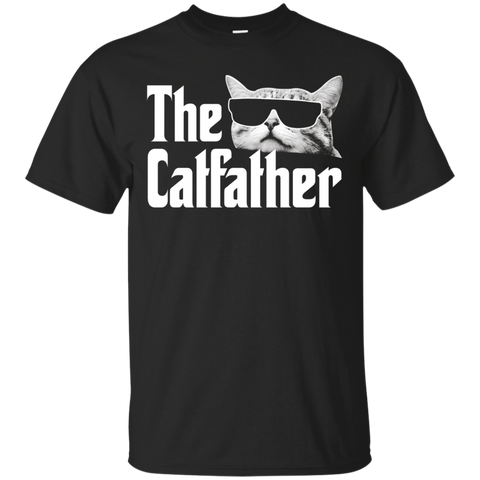 The Catfather T-Shirt Funny Gift Shirt for Cat Daddy_Black