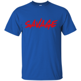 Savage Shirt Red Box Logo Graphic T-shirt Crew Neck Design_Black