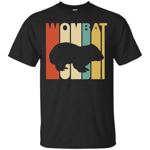 Vintage Style Wombat Silhouette T-Shirt_Black