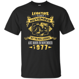 The Real Legends Are Born In November 1977 Birthday T Shirt_black=