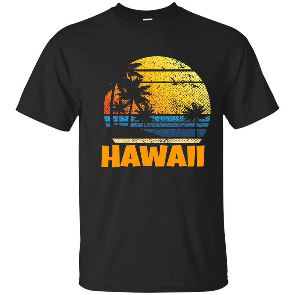 Old School 70's Hawaiian The Aloha State T-Shirts_Black