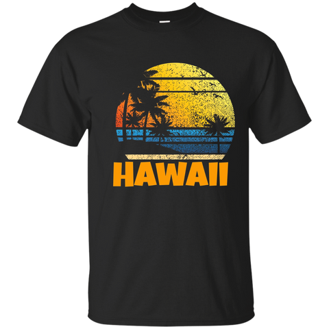 Old School 70's Hawaiian The Aloha State T-Shirts_Black