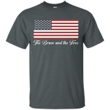 American Patriot U.s. Flag The Brave And The Free T-shirt_black