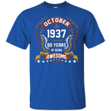 October 1937 80th Birthday 80 Years Old Gift T-Shirt_Black
