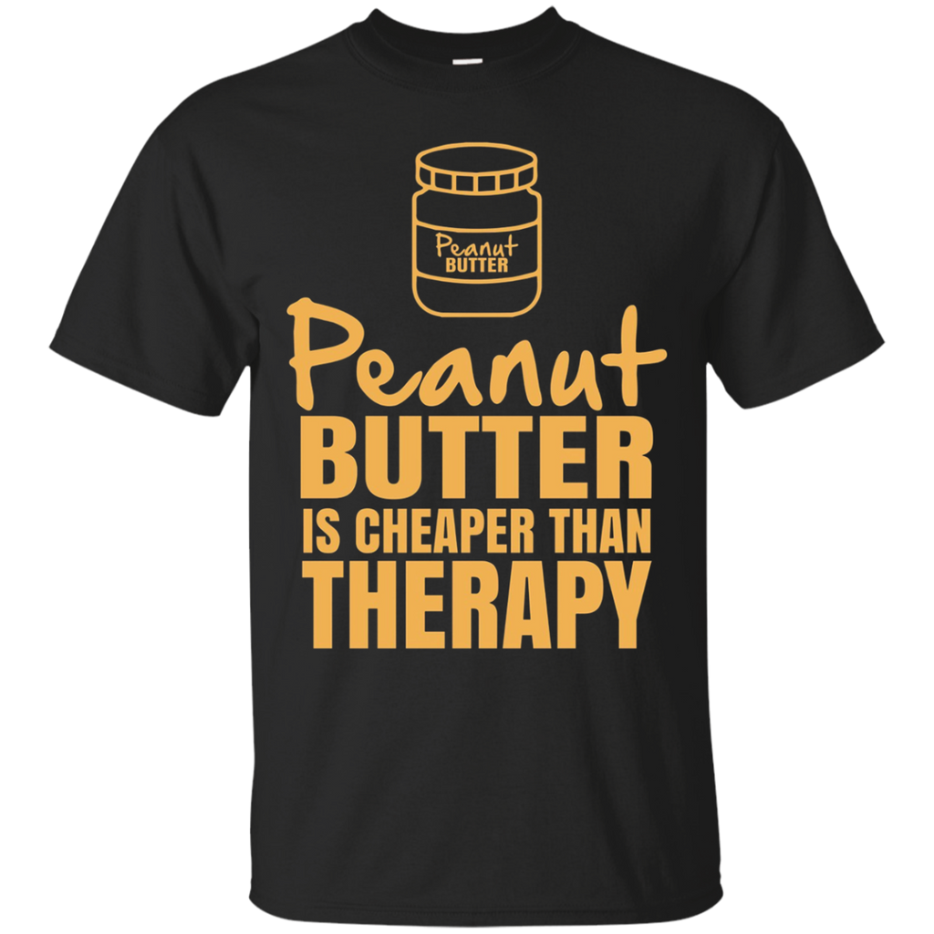 Peanut Butter Therapy T Shirt, Funny Peanut Lover Tee Gift_Black