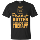 Peanut Butter Therapy T Shirt, Funny Peanut Lover Tee Gift_Black
