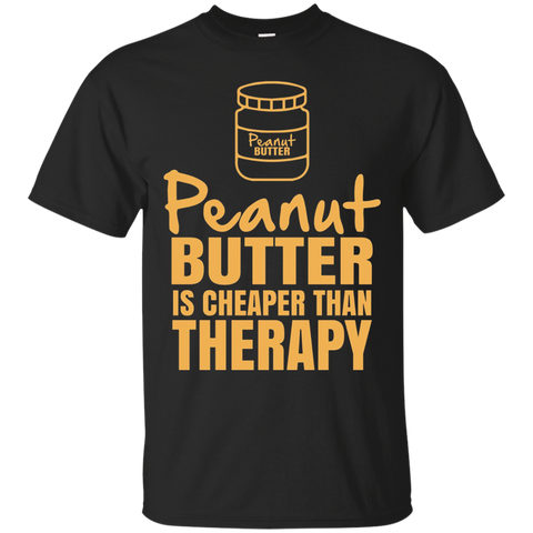 Peanut Butter Therapy T Shirt, Funny Peanut Lover Tee Gift_Black