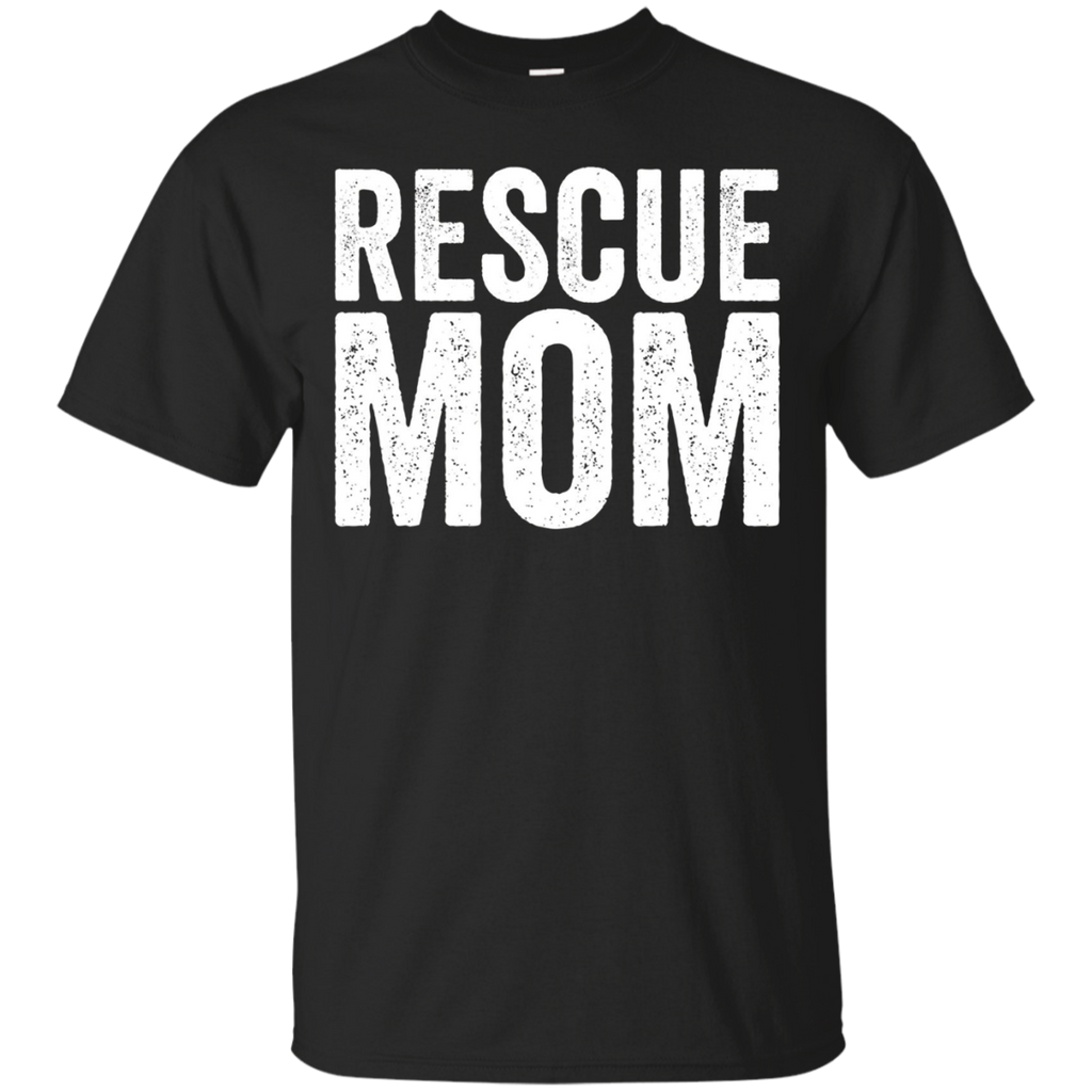Rescue Mom - Cat Lover - Dog Lover - Adoption T-Shirt_Black