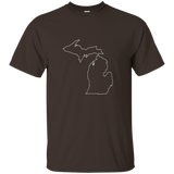 Michigan outline tee shirt with state motto_Black