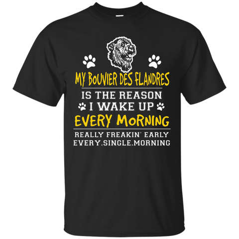 My Bouvier Des Flandres Is Why I Wake Up T-Shirt_Black